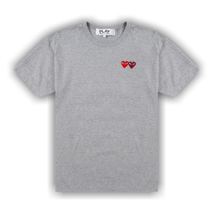 Comme des Garçons PLAY Double Heart T-Shirt 'Grey'