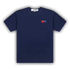 Comme des Garçons PLAY Double Hearts T-Shirt 'Navy'