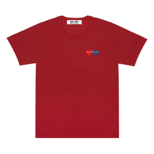 Comme des Garçons PLAY Double Hearts T-Shirt 'Burgundy'