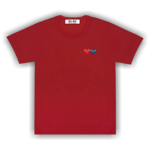 Comme des Garçons PLAY Double Hearts T-Shirt 'Burgundy'