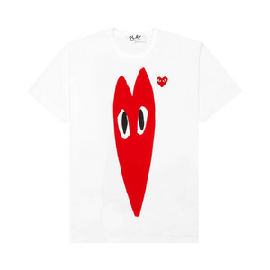 Comme des Garçons PLAY Red Emblem Long Heart T-Shirt 'White'