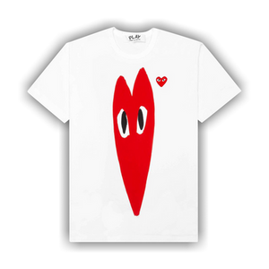 Comme des Garçons PLAY Red Emblem Long Heart T-Shirt 'White'