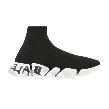 Balenciaga Wmns Speed 2.0 Sneaker 'Worn-Out Graffiti - Black White'