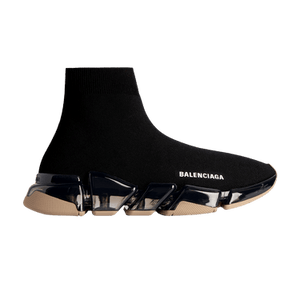 Balenciaga Speed 2.0 Full Clear Sole Recycled Knit Sneaker 'Black Beige'
