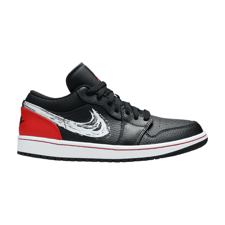 Air Jordan 1 Low 'Brushstroke Swoosh - Black Red' DA4659 001