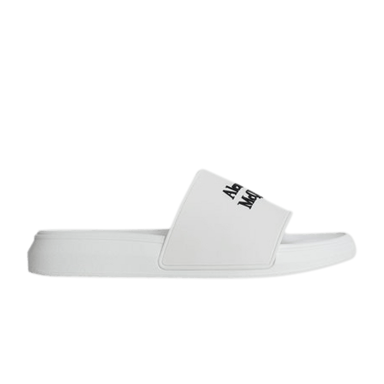Alexander McQueen Logo Pool Slides 'White' 663564 W4RF0 9061