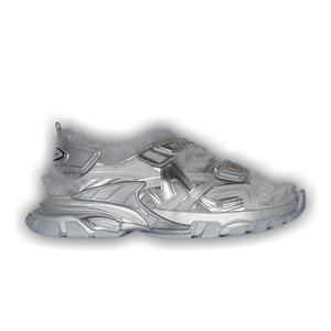 Balenciaga Track Sandal 'Fake Fur - Silver'