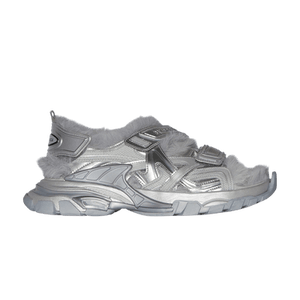 Balenciaga Track Sandal 'Fake Fur - Silver'
