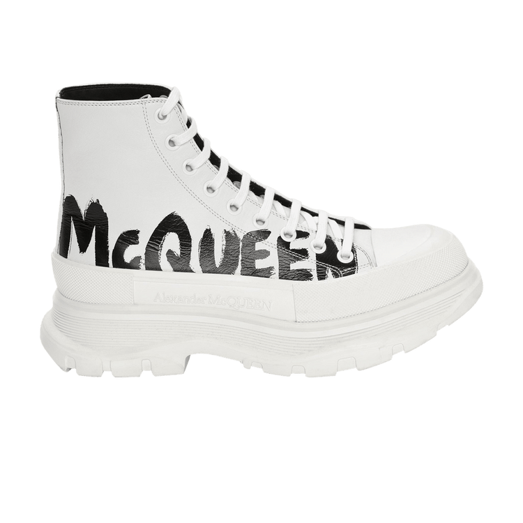 Alexander McQueen Tread Slick Boot 'Graffiti Logo - White' 682422 WIABD 9488