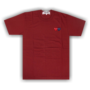 Comme des Garçons PLAY Double Heart T-Shirt 'Burgundy'
