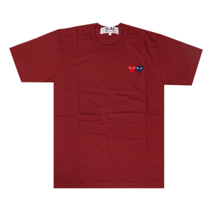Comme des Garçons PLAY Double Heart T-Shirt 'Burgundy'