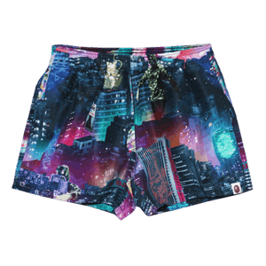 BAPE Neon Tokyo Track Shorts 'Black'
