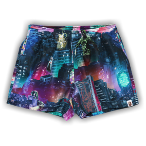 BAPE Neon Tokyo Track Shorts 'Black'