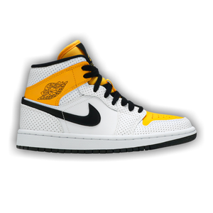 Wmns Air Jordan 1 Mid 'Perforated - White University Gold'