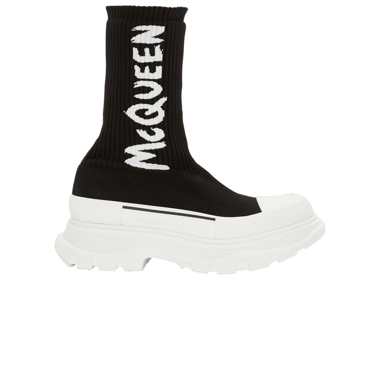 Alexander McQueen Wmns Tread Slick Boot 'Black White' 708096 W4U51 1041