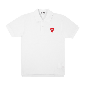 Comme des Garçons PLAY Heart Logo Short-Sleeve Polo 'White'