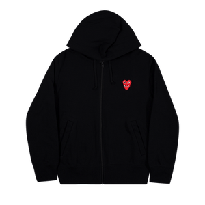 Comme des Garçons PLAY Heart Logo Zip Up Hooded Sweatshirt 'Black'