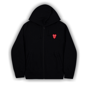 Comme des Garçons PLAY Heart Logo Zip Up Hooded Sweatshirt 'Black'