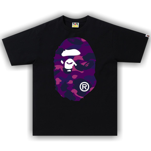 BAPE Color Camo Big Ape Head Tee 'Black/Purple'