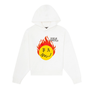 Palm Angels Burning Head Hoodie 'Brillant White/Yellow'