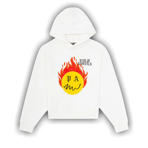 Palm Angels Burning Head Hoodie 'Brillant White/Yellow'