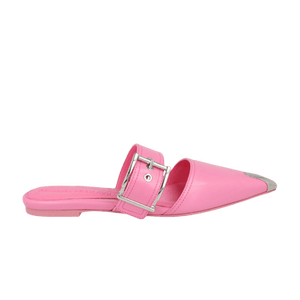 Alexander McQueen Wmns Buckle Leather Mule 'Sugar Pink Silver'