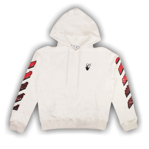 Off-White Marker Slim Hoodie 'White/Red'