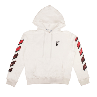 Off-White Marker Slim Hoodie 'White/Red'