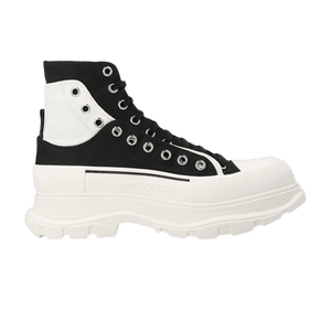 Alexander McQueen Tread Slick Ankle Boot 'Black White Overlapping Panels'
