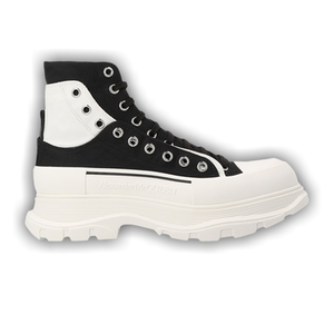 Alexander McQueen Tread Slick Ankle Boot 'Black White Overlapping Panels'