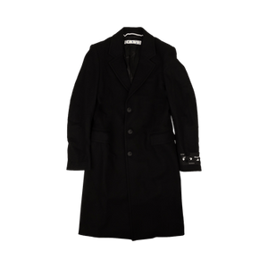 Off-White Logo Single Breasted Coat 'Black/White'