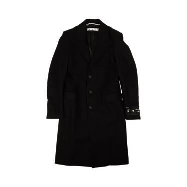 Off-White Logo Single Breasted Coat 'Black/White'
