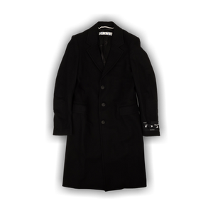 Off-White Logo Single Breasted Coat 'Black/White'