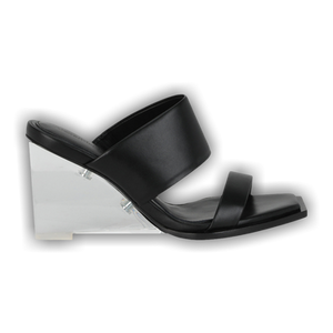 Alexander McQueen Wmns Shard Leather Sandal 'Black'