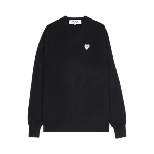 Comme des Garçons PLAY Heart V-Neck Sweater 'Black'