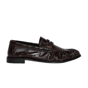 Saint Laurent Wmns Le Loafer Penny Slippers 'Burnt Brown Glazed Eelskin'