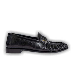 Saint Laurent Le Loafer Penny Slippers 'Black Glazed Eelskin'