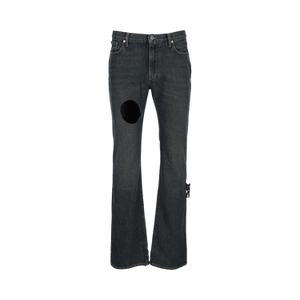 Off-White Hand Off Pocket Jos Skinny Stack Jeans 'Indigo Blue/White'