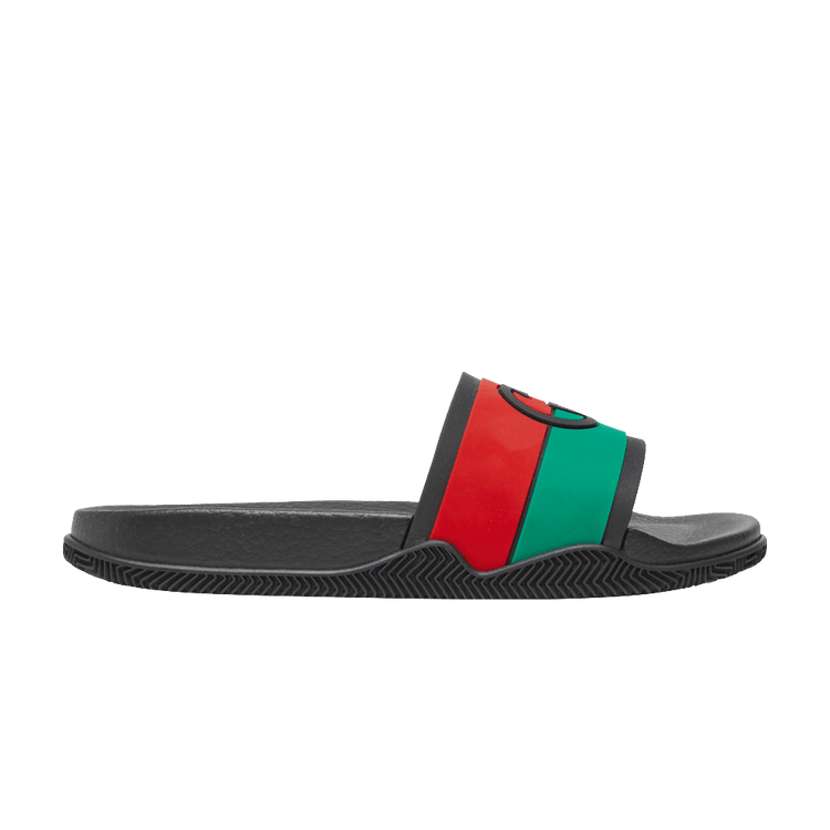 Gucci Slide 'Interlocking G - Black Red Green' 655265 JFA00 8815