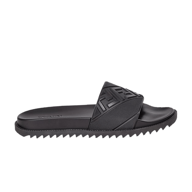Fendi Rubber Slides 'Embossed Diagonal FF Motif - Black' 7X1377 ABO2 F0QA1