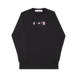 Off-White Acrylic Arrow Long-Sleeve Tee 'Black/Fuchsia'