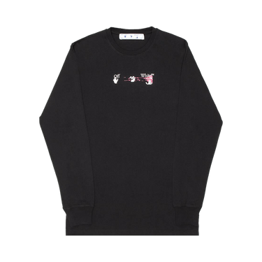 Off-White Acrylic Arrow Long-Sleeve Tee 'Black/Fuchsia'