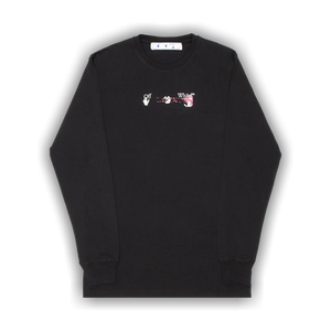Off-White Acrylic Arrow Long-Sleeve Tee 'Black/Fuchsia'