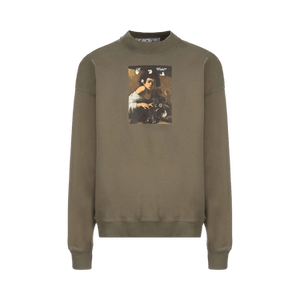 Off-White Caravaggio Boy Skate Crewneck 'Green/Multicolor'