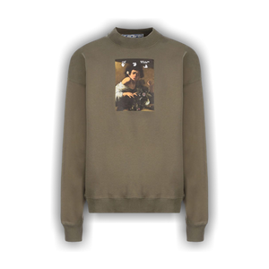 Off-White Caravaggio Boy Skate Crewneck 'Green/Multicolor'