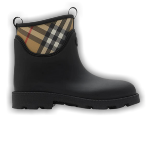 Burberry Check-Detailed Rain Boot 'Black Biege'
