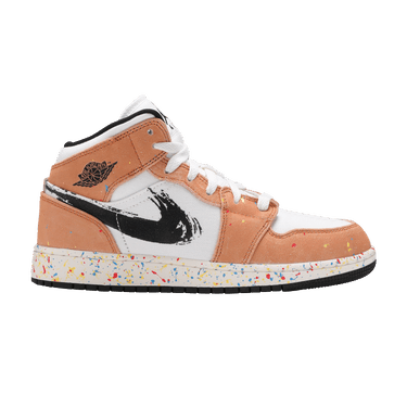 Air Jordan 1 Mid SE GS 'Brushstroke Paint Splatter'