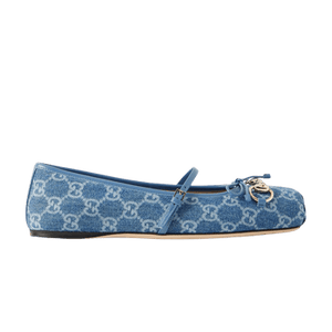 Gucci Wmns Horsebit Ballet Flat 'Blue Denim'