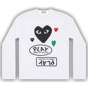Comme des Garçons PLAY Multi Logo Long-Sleeve T-Shirt 'White'