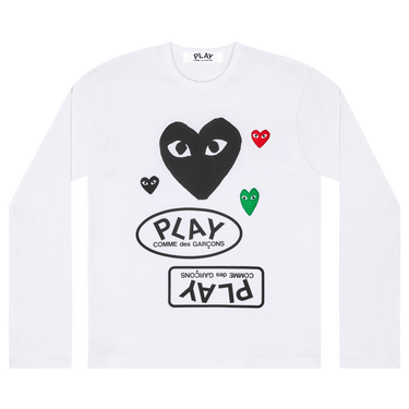 Comme des Garçons PLAY Multi Logo Long-Sleeve T-Shirt 'White'